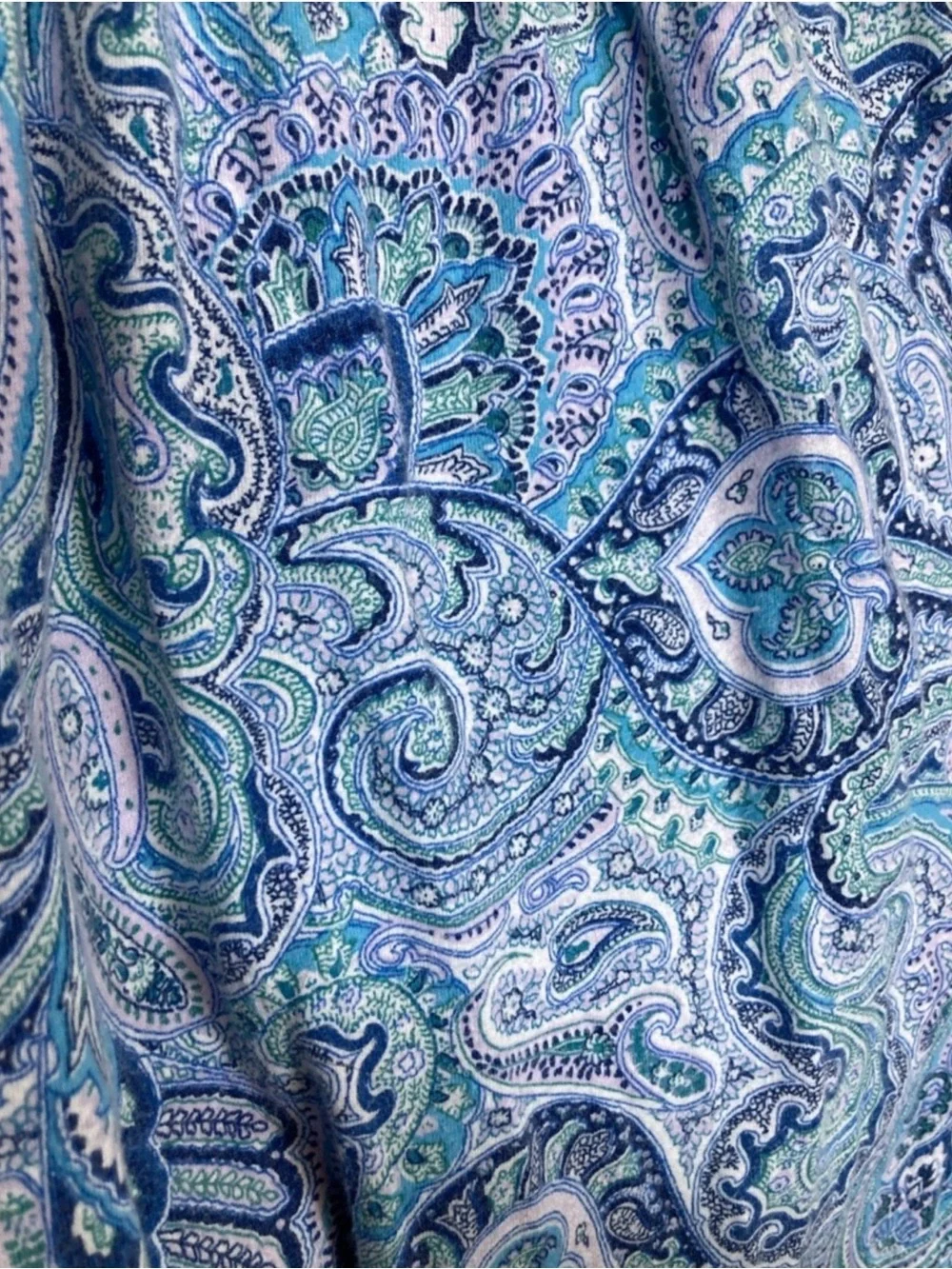 Lauren Ralph Lauren Blue Paisley Sleeveless Ruffle Nightgown Sz Sm - Picture 5 of 8